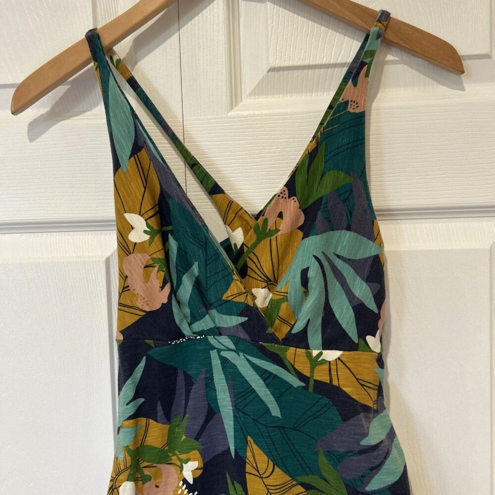 Patagonia Women's Midi Dress - Green and Brown Leaf Print - Picture 3 of 9